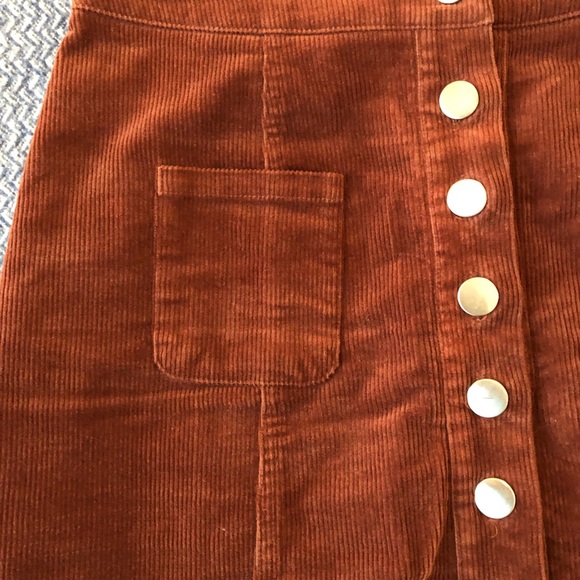 Brown Corduroy Skirt - Picture 3 of 7